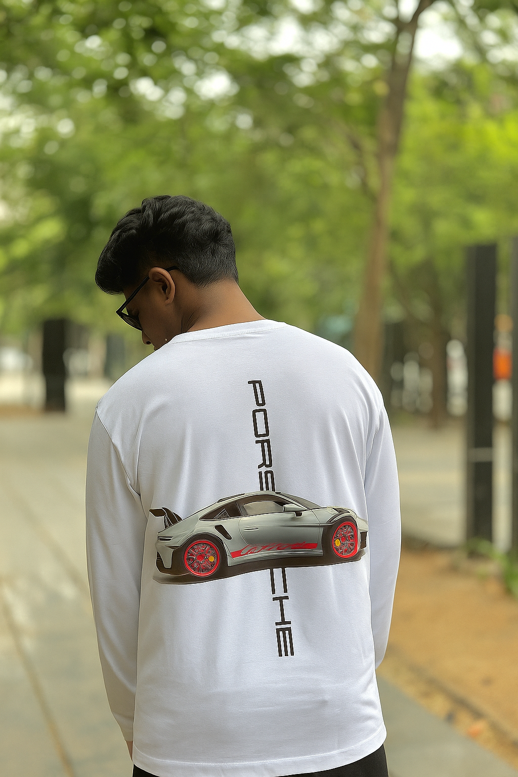 White Porsche Graphic Sweatshirt – Premium Car Lovers Edition
