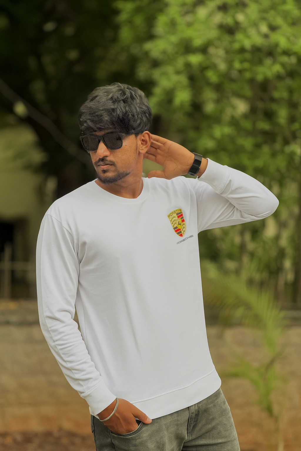 White Porsche Graphic Sweatshirt – Premium Car Lovers Edition