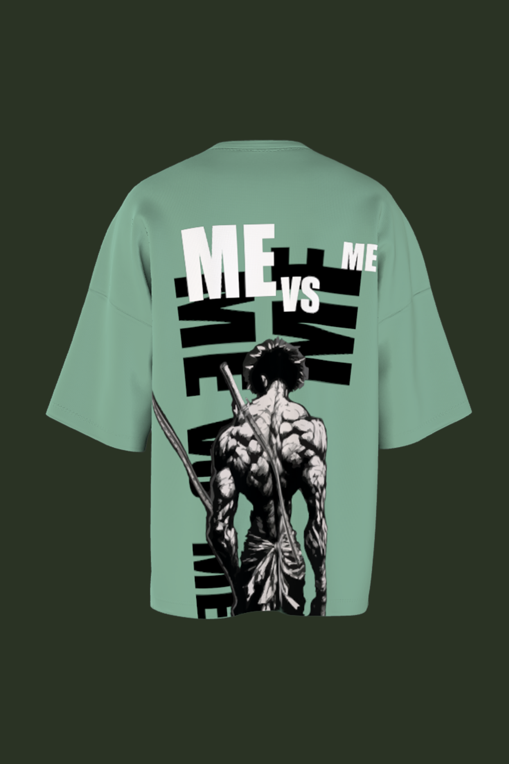 Focus Oversized T-Shirt – Me vs Me Motivational Graphic Tee