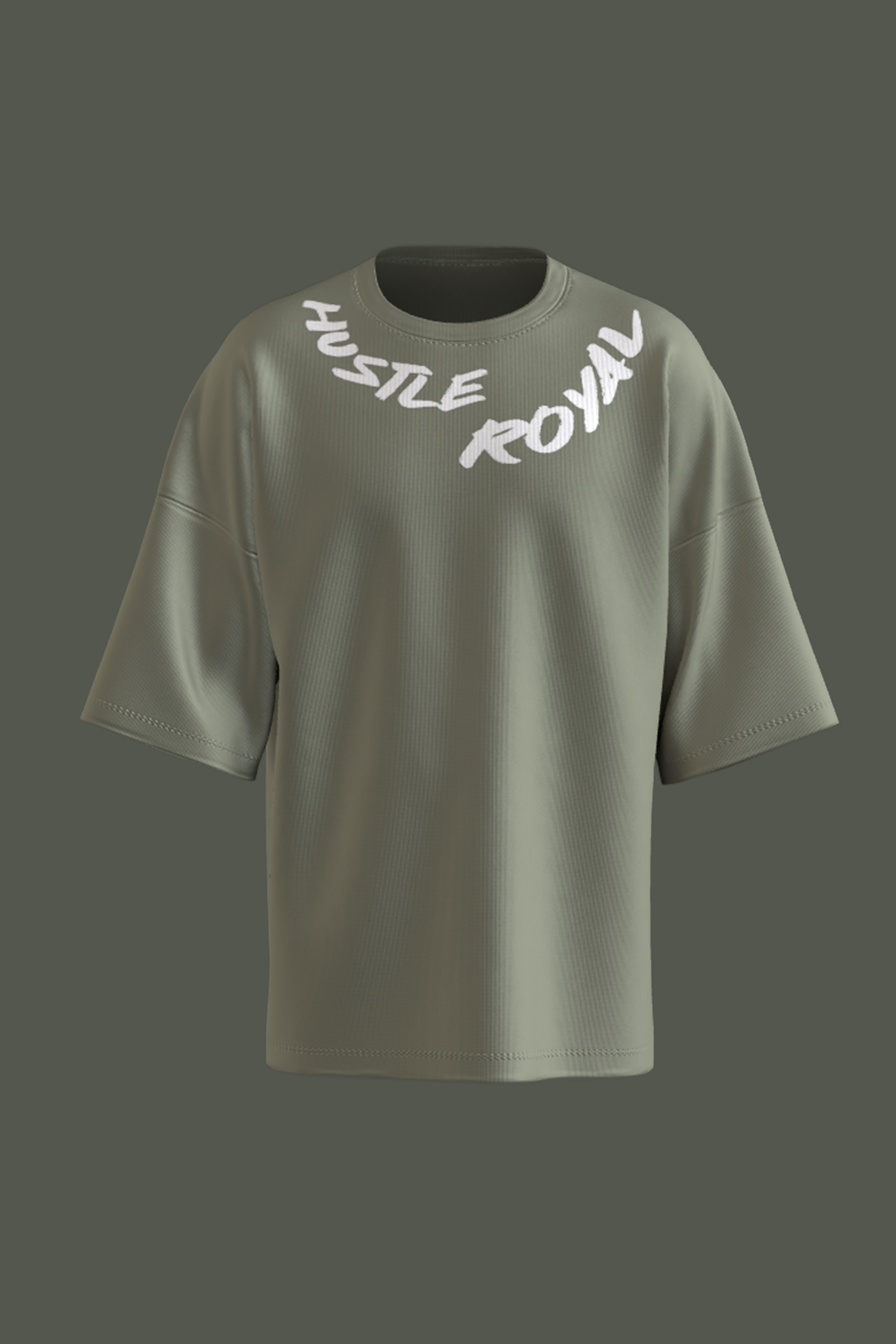 Olive Green Oversized T-Shirt – Hustle Royal Streetwear Edition