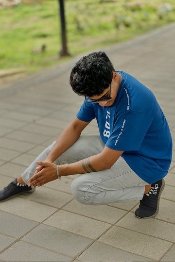 Los Angeles Oversized T-Shirt – Blue Streetwear Graphic Tee